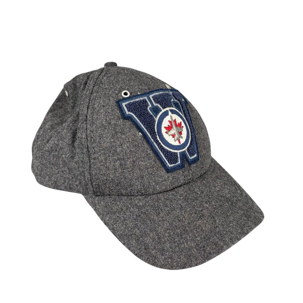 Roots Winnipeg Jets NHL Wool Blend Gray Strapback Hat Cap OS Heritage Hockey